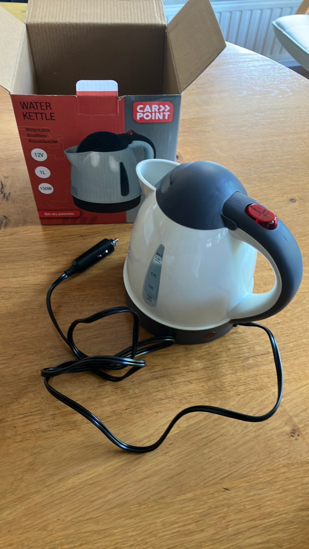 Waterkoker 12V 1 liter (150W), 1 tot 2 liter, Ophalen of Verzenden, Nieuw