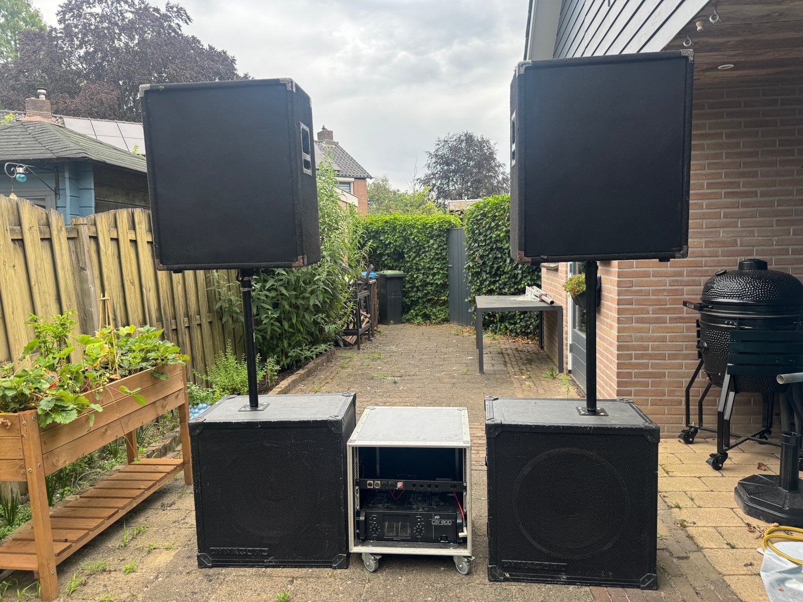 PA systeem 2x18” sub 2x 15” full range top incl versterker, Gebruikt, Speakerset, Geschikt voor surround/home cinema, Ophalen