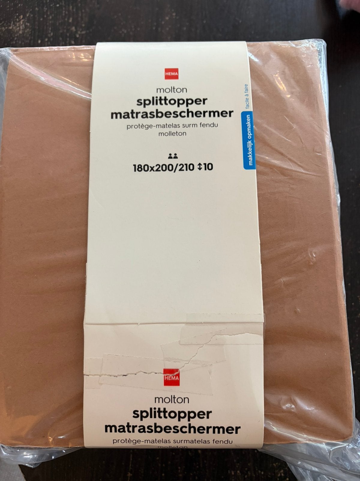 Splittopper matrasbeschermer 180x200/220, Ophalen, Nieuw, Tweepersoons, Wit