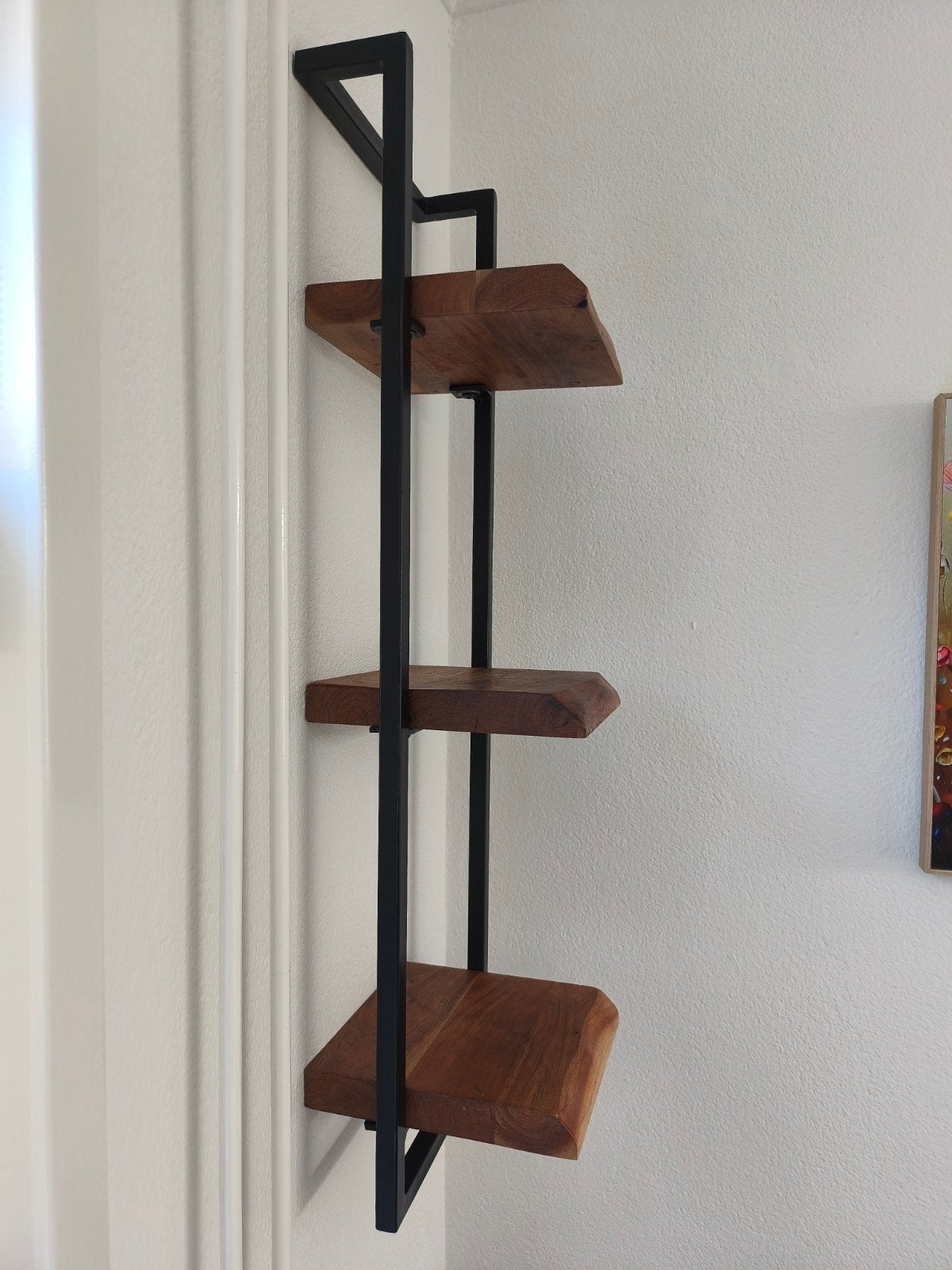 Te koop, mooie zgan wandplanken met zwart metalen frame., Ophalen, Zo goed als nieuw