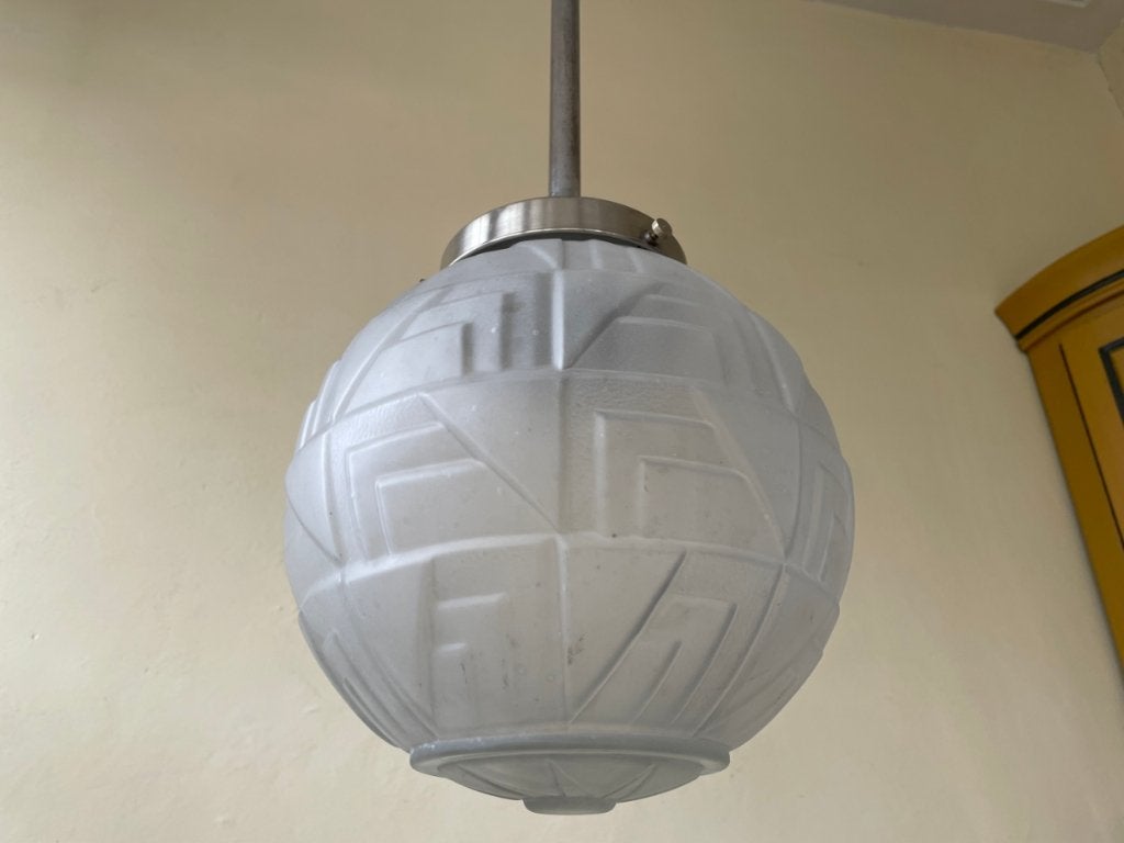 Lamp Hanglamp Bol art deco 1930 Frans, Ophalen of Verzenden
