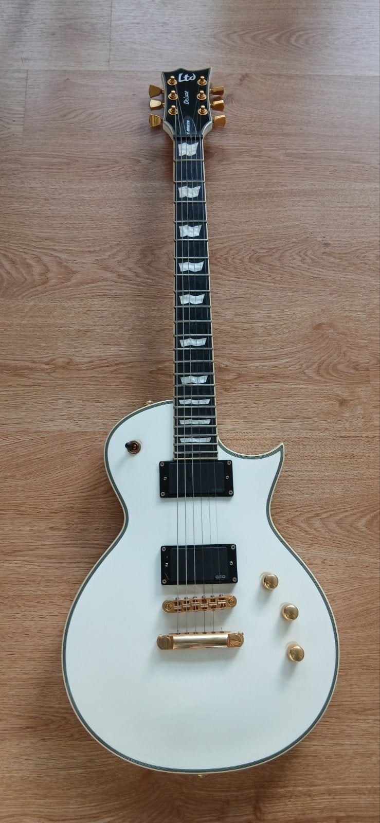ESP LTD EC-1000CTM Deluxe Elektrische Gitaar Wit, Ophalen, Zo goed als nieuw, Solid body, Overige merken