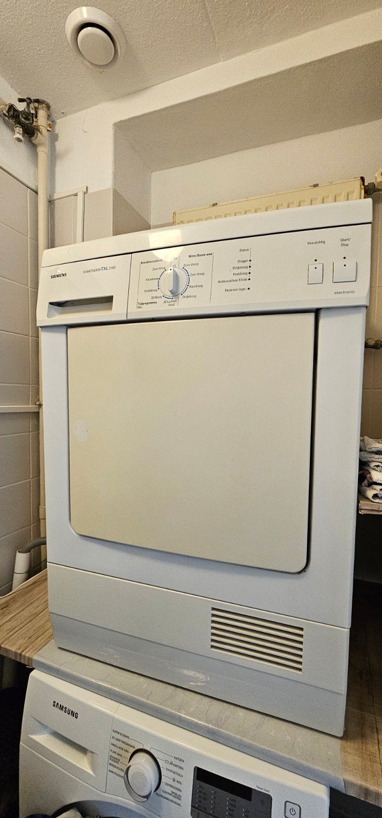 Gratis Siemens wasdroger, Witgoed en Apparatuur, Wasdrogers, 6 tot 8 kg, Ophalen, Condens, 85 tot 90 cm