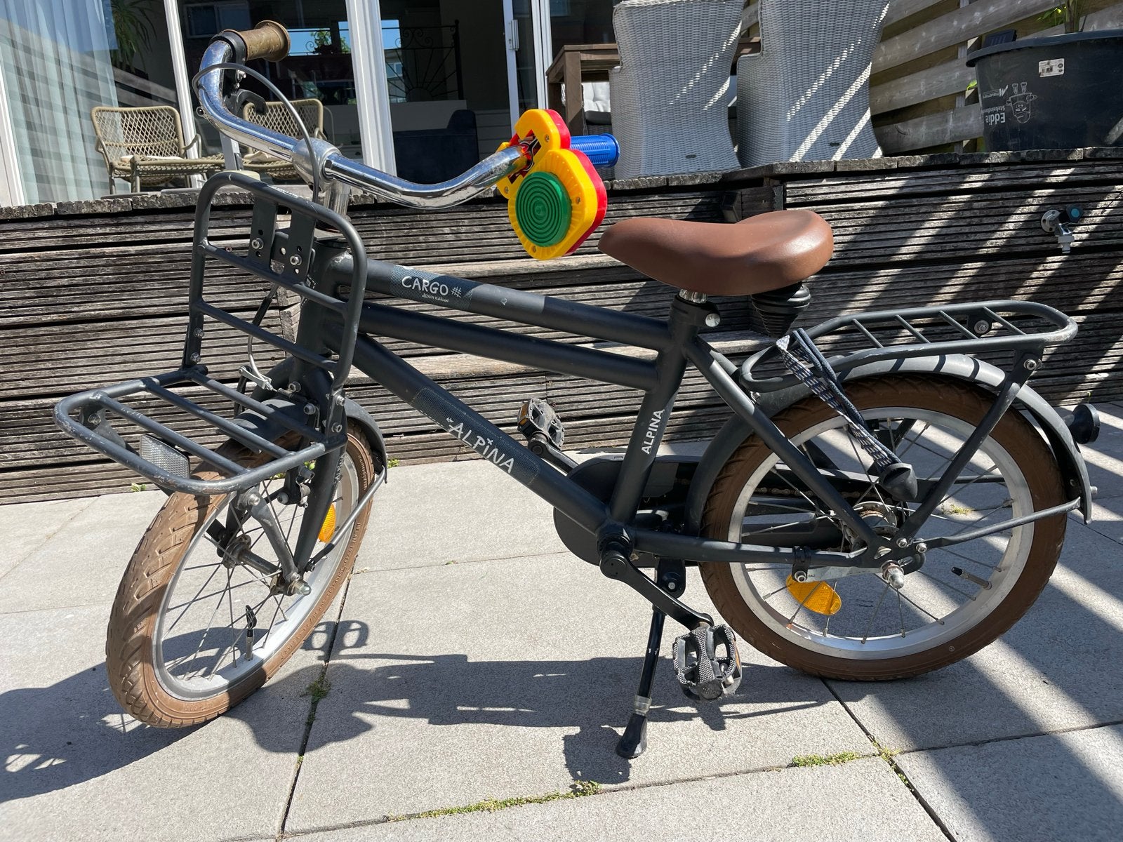 Degelijke Alpina Cargo kinder transportfiets, Ophalen, Gebruikt, Terugtraprem, 16 tot 20 inch