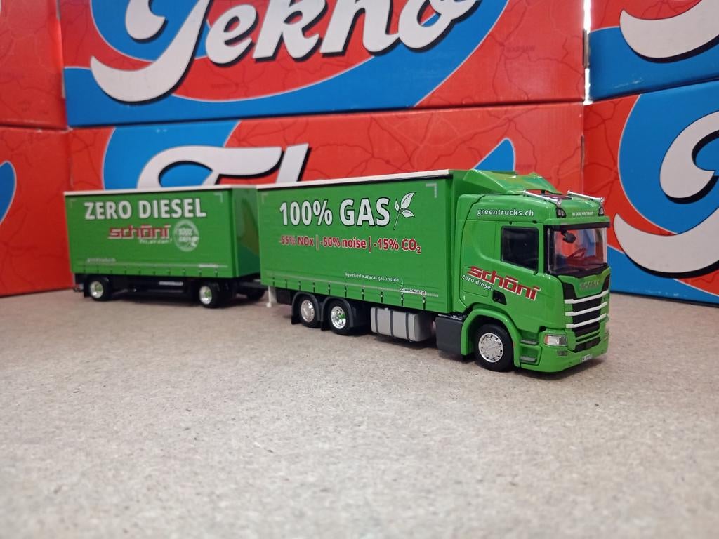 Scania Next Gen zeilcombinatie Schöni Tekno, Hobby en Vrije tijd, Modelauto's | 1:50, Nieuw, Bus of Vrachtwagen, Tekno, Ophalen of Verzenden