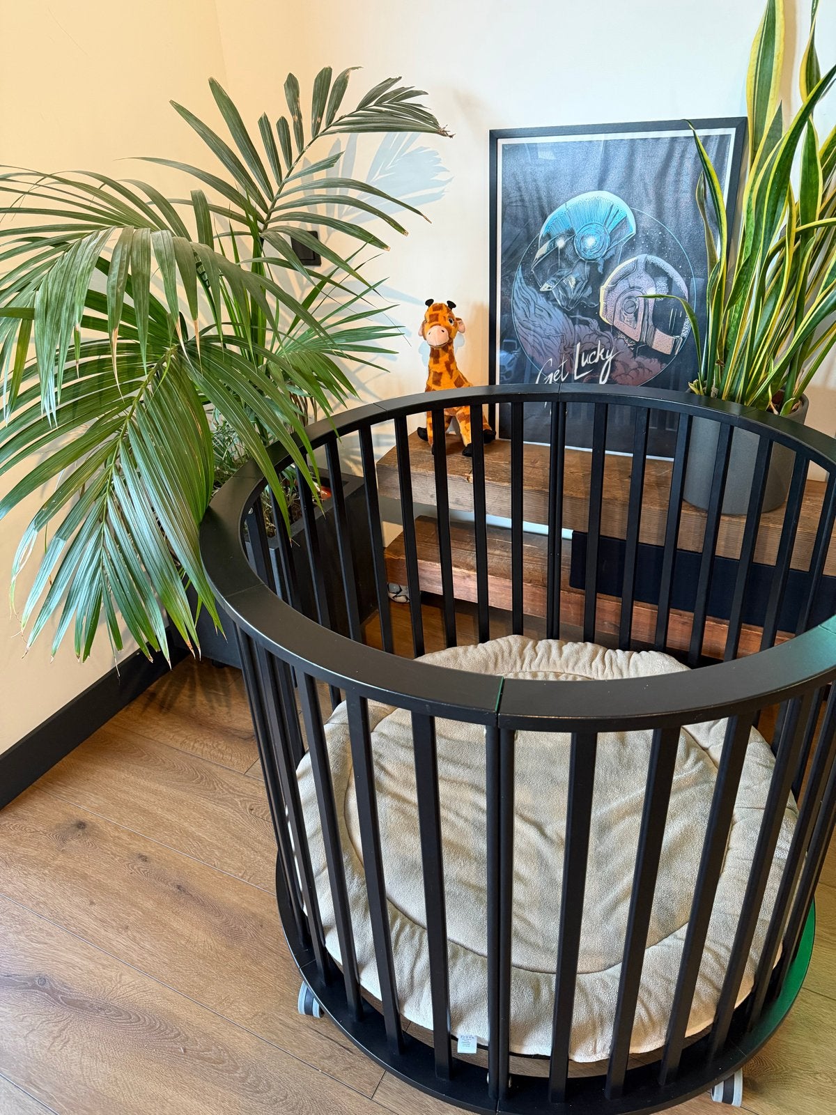 Bopita Box Rondo Mat Zwart 100cm met Nanami Boxkleed, Ophalen, Gebruikt, Rond, In hoogte verstelbaar