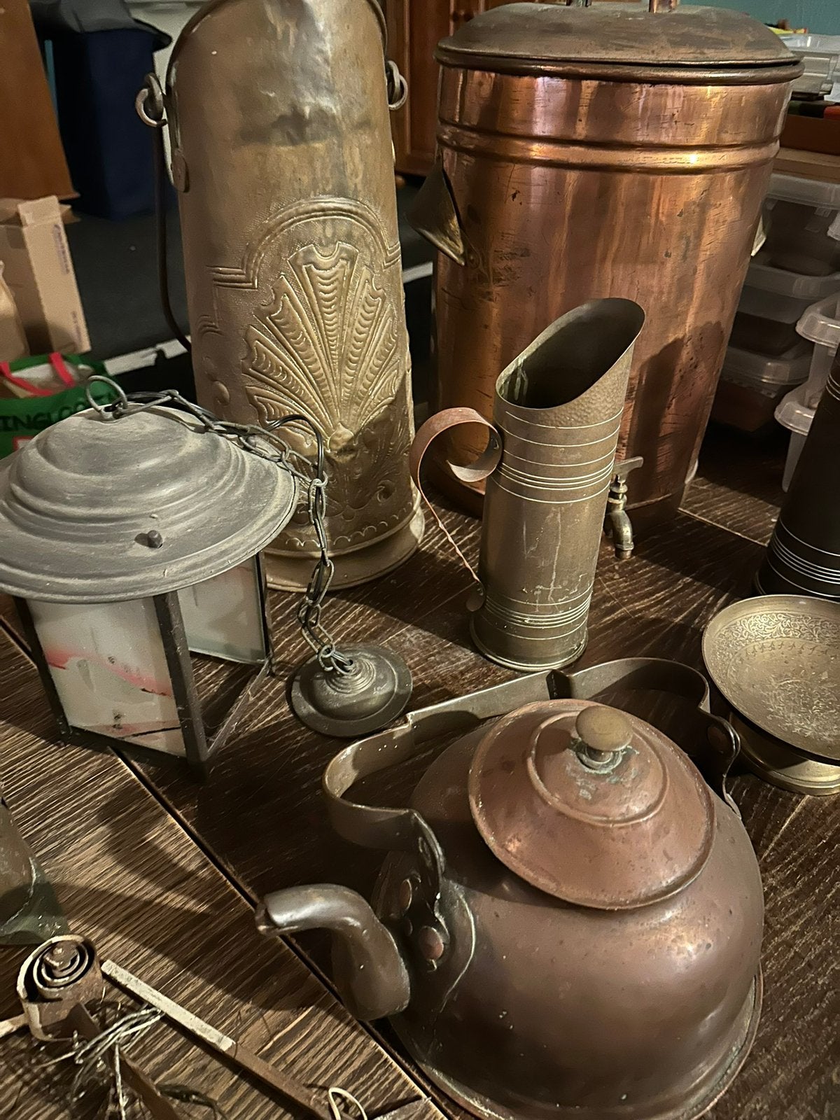 Zéér grote partij Koper in één koop! Zie alle 18 foto’s., Antiek en Kunst, Ophalen, Koper