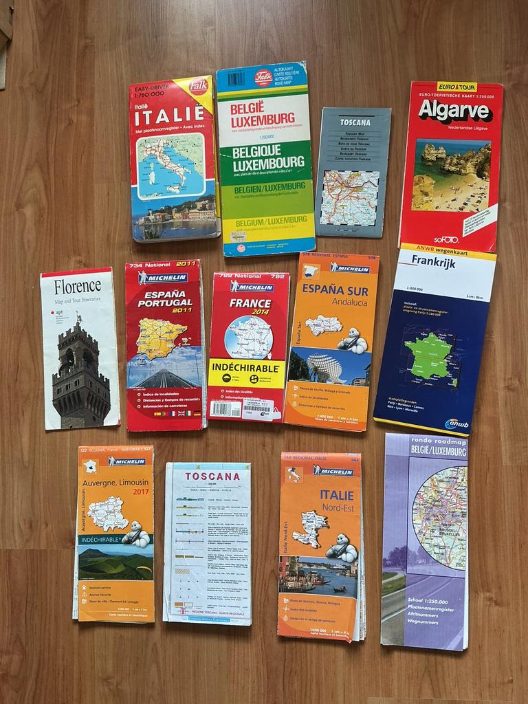 Wegenkaarten Michelin o.a. Italie Frankrijk Toscane, Spanje, Ophalen of Verzenden, Europa, Reisgids of -boek, Michelin