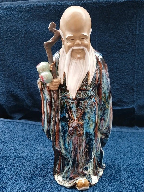Prachtig Chinees Mudman Beeld Shou Xing God van  Longeviteit, Ophalen of Verzenden, Zo goed als nieuw, Mens