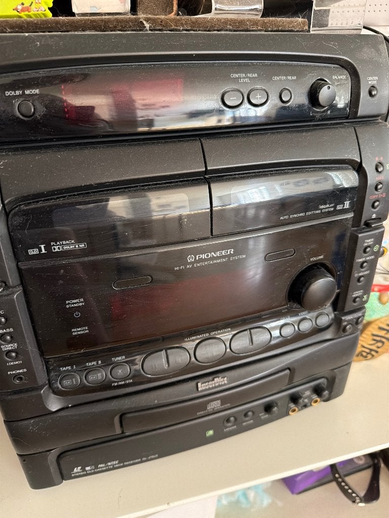 Karaoke Hi Fi radio cd speler LCD pioneer vintage mooi, Ophalen of Verzenden, Gebruikt, Complete set