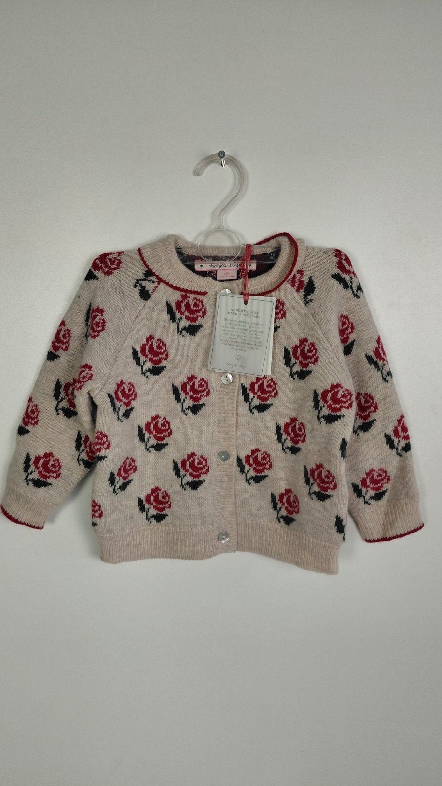 Konges Sløjd Baby Vest Rozen Print Wol/Polyamide 12M Nieuw, Ophalen of Verzenden, Nieuw, Konges Sløjd, Meisje