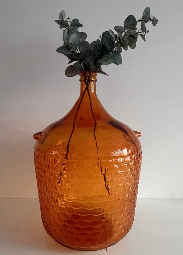 Grote amberkleurige vaas van Mica Decorations, Ophalen, Gerecycled glas, Glas