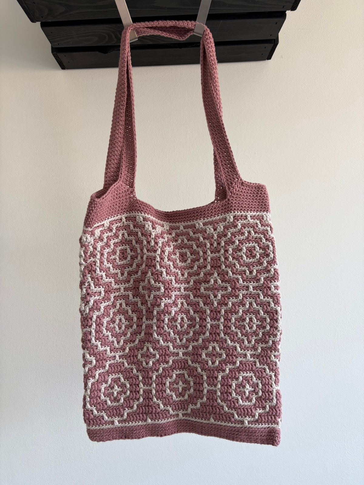Gehaakte tas roze/wit, Ophalen of Verzenden, Nieuw, Roze
