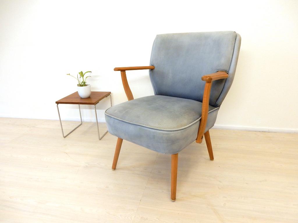 vintage club fauteuil cocktail fauteuil stoel jaren 50 / 60, Gebruikt, ., Vintage, 75 tot 100 cm