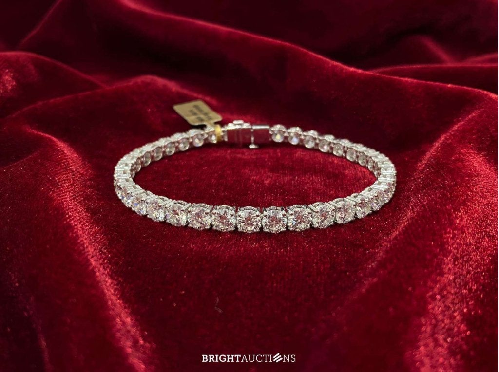 Witgouden tennisarmband met briljant geslepen diamanten 18 c, Diamant, Wit, Niet ingevuld, Nieuw