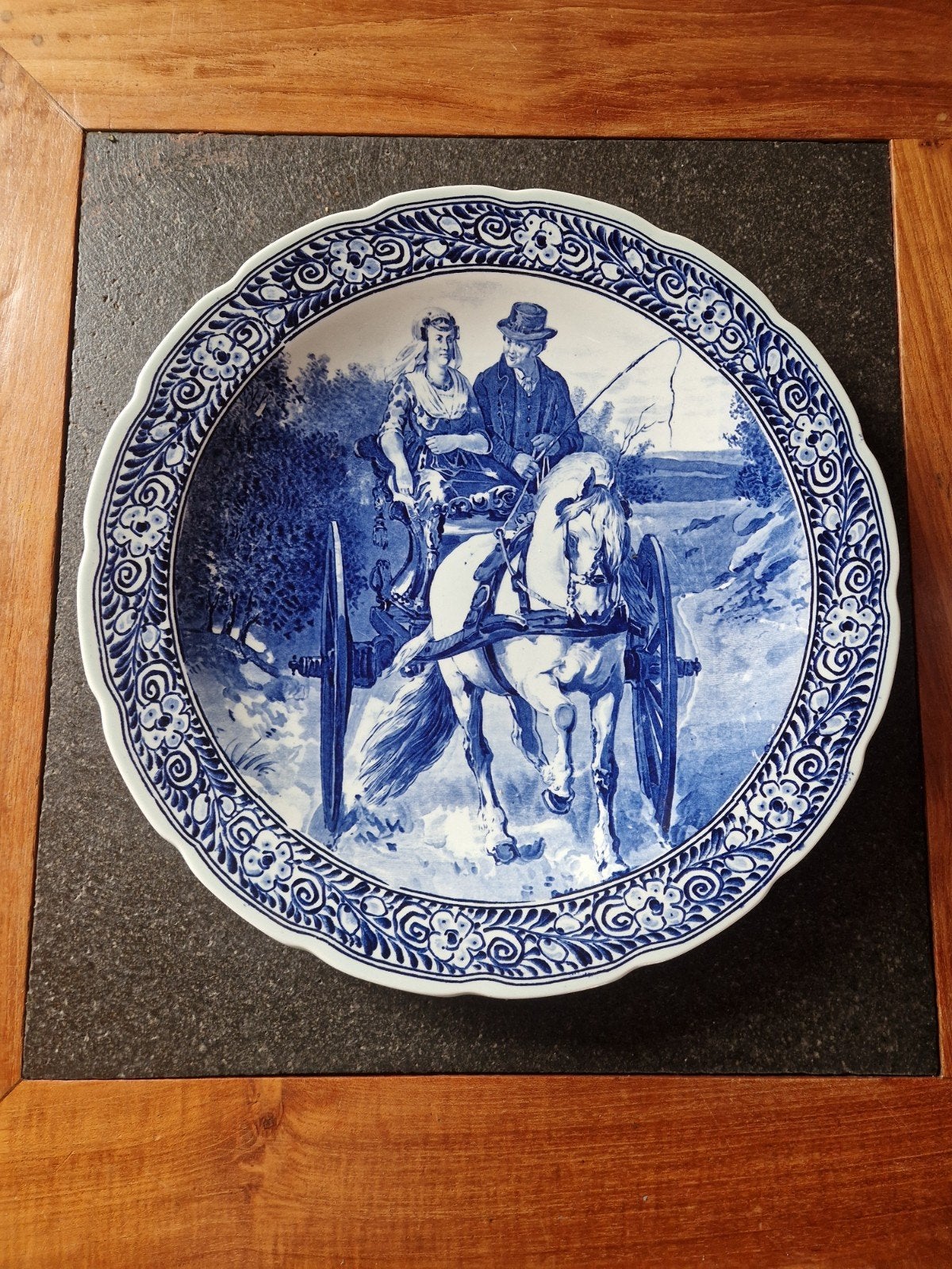 Antiek Delfts Blauw Wandbord - Royal Sphinx Maastricht, Antiek en Kunst, Ophalen of Verzenden