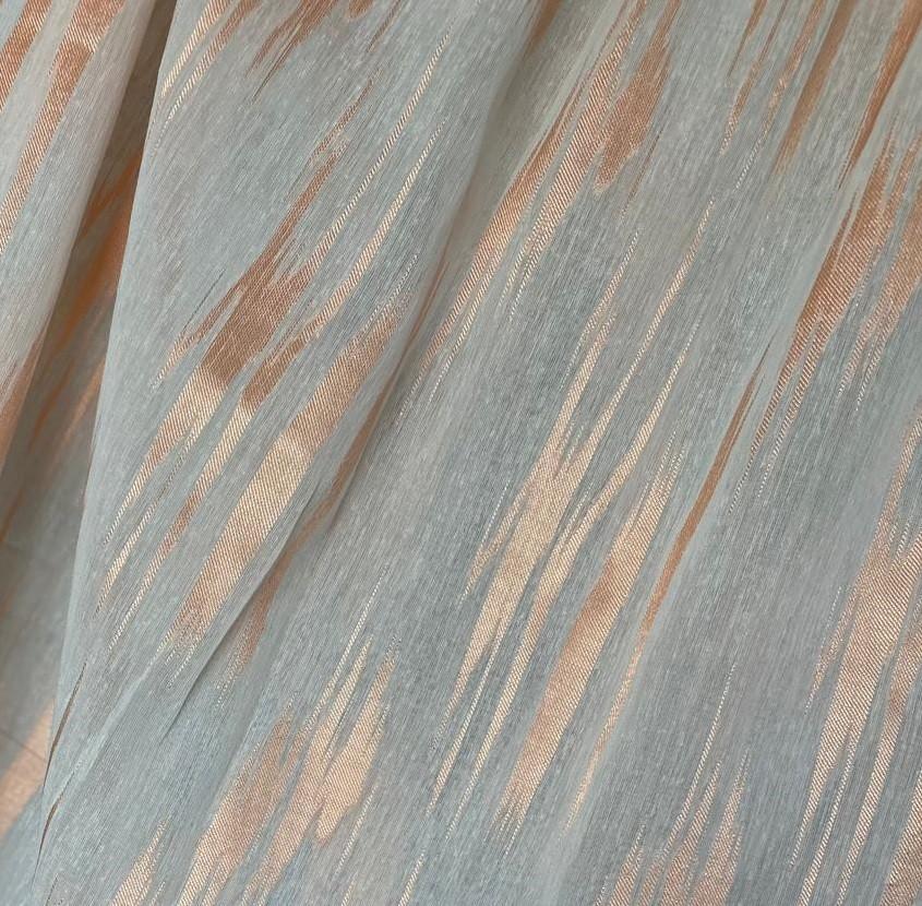 Vitrage gordijnen Wit met Oranje/zalm details, Ophalen, 200 cm of meer, Overige kleuren, Zo goed als nieuw