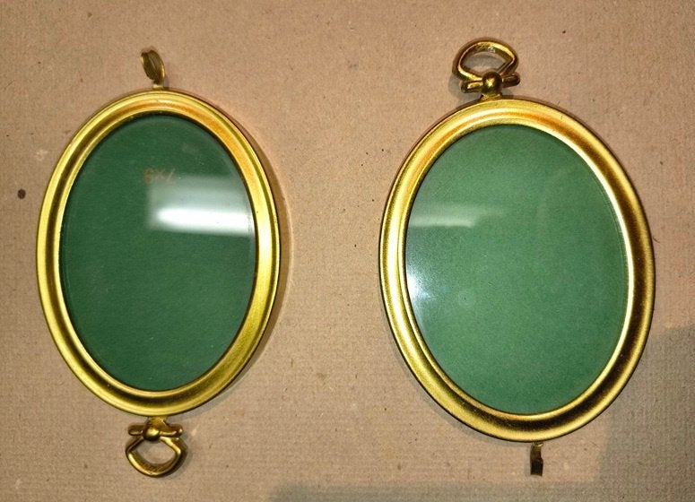 Paar ovale lijstje messing verguld Jyden Danish Design, Ophalen of Verzenden
