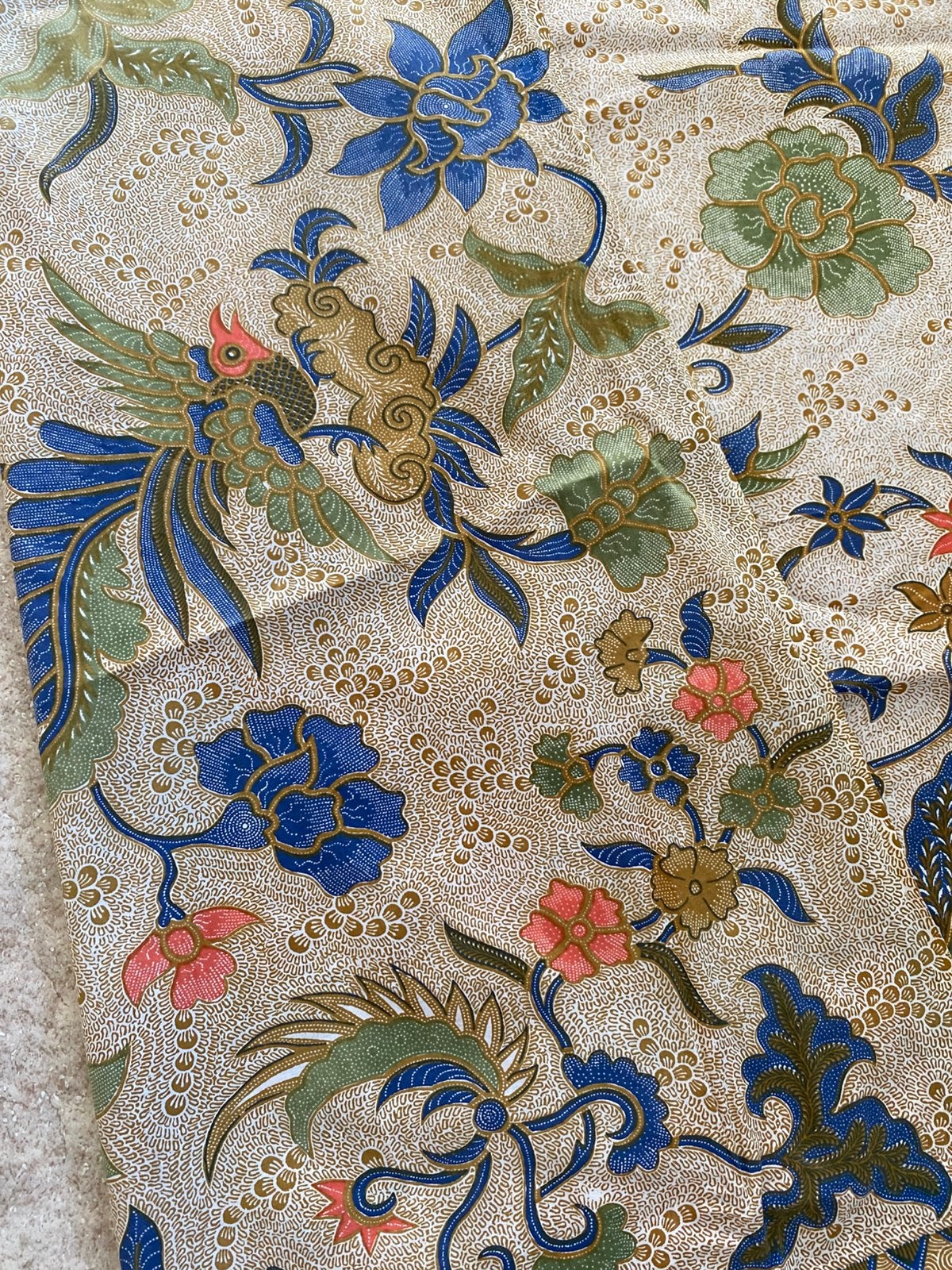 Prachtige originele oude batik stof. 3x 230x104 cm, Meerkleurig, 200 cm of meer, Ophalen of Verzenden, Zo goed als nieuw