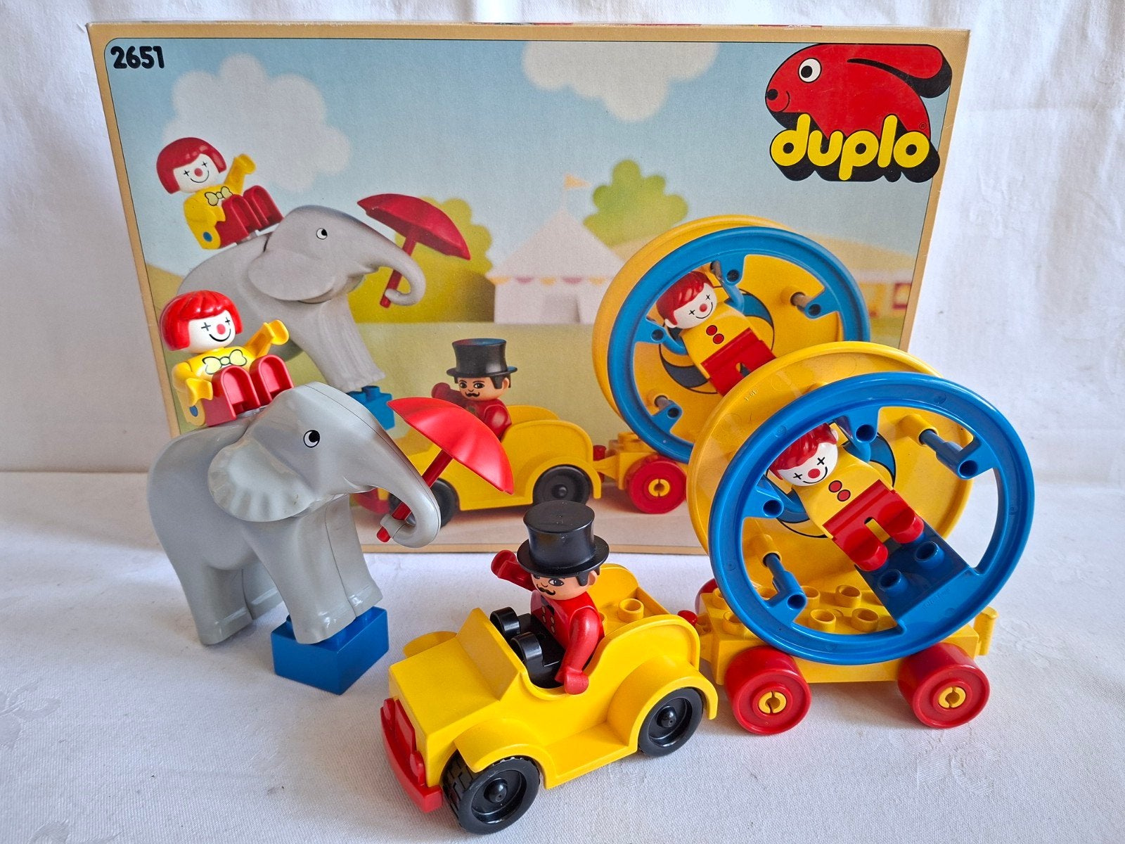 Vintage Duplo 2651 Circus Piastini Clown Parade met doos !, Ophalen of Verzenden, Zo goed als nieuw, Duplo, Complete set