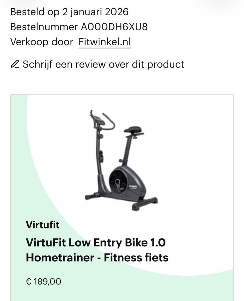 VirtuFit Low Entry Bike 1.0 Hometrainer - Fitness fiets, Ophalen, Nieuw, Benen, Hometrainer