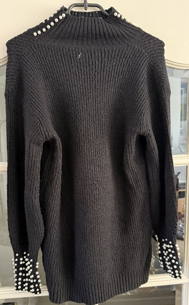 Trui zwart met kralen maat XL, Kleding | Dames, Ophalen of Verzenden, Gedragen, Maat 46/48 (XL) of groter, Zwart