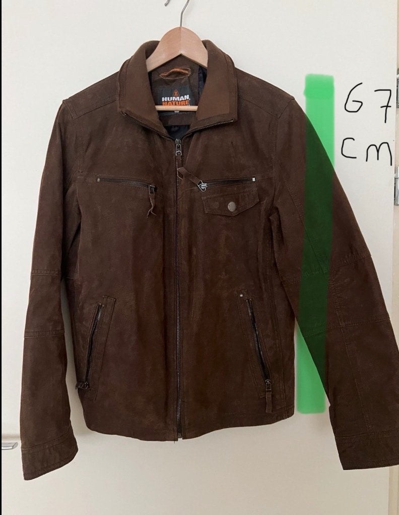 Suede leren jas van het merk Human Nature L, Kleding | Heren, Maat 52/54 (L), Bruin, Ophalen of Verzenden, Zo goed als nieuw