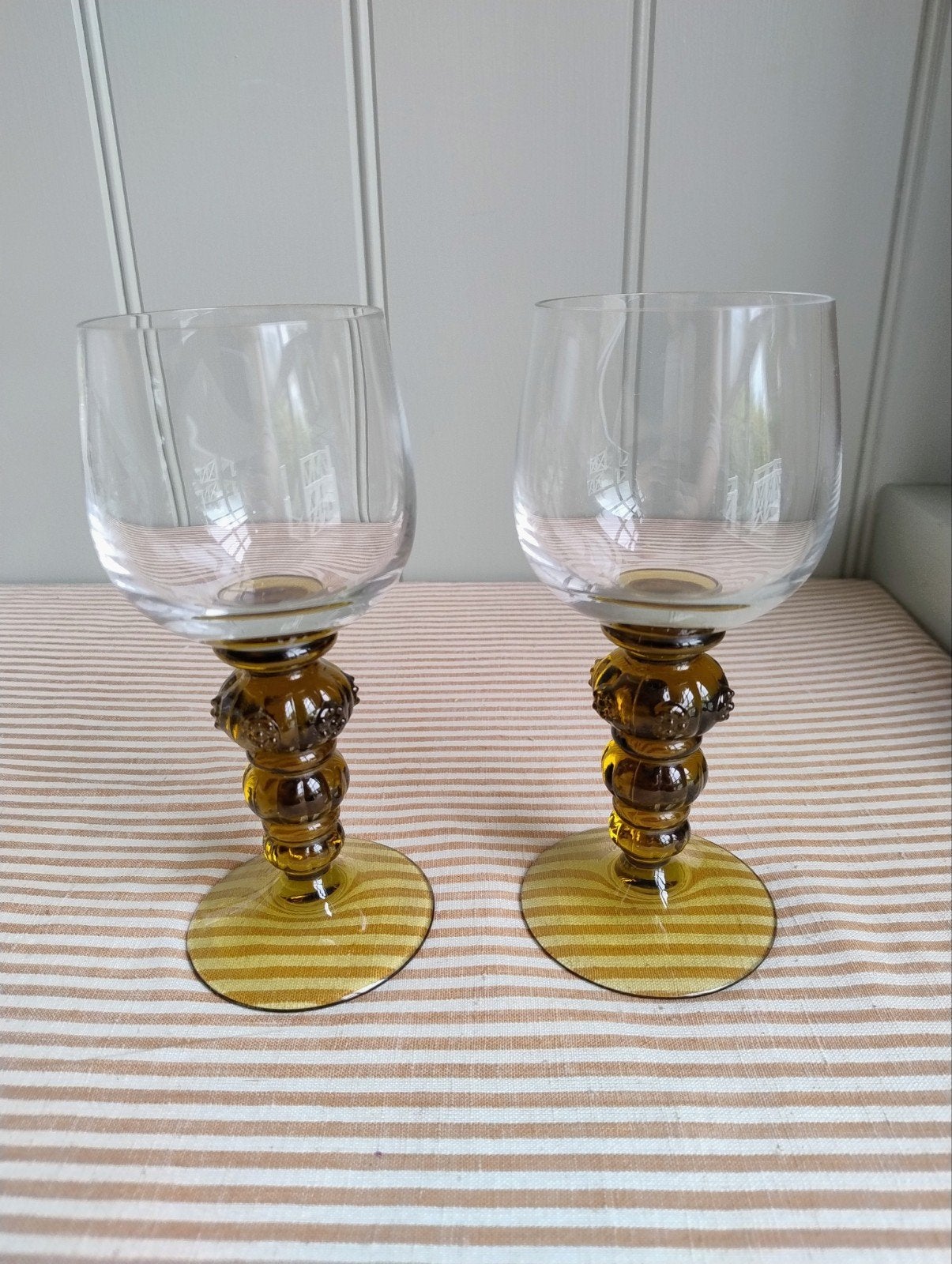 Vintage! 2x prachtig glas Roemer jaren 60 Theresienthal, Ophalen of Verzenden
