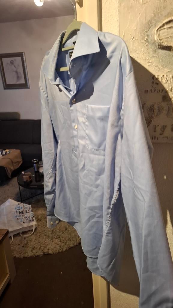Harvey Lewis & Sons Lange Blouse - Maat 42 - Lichtblauw, Blauw, Harvey Lewis & Sons, Ophalen of Verzenden, Halswijdte 41/42 (L)