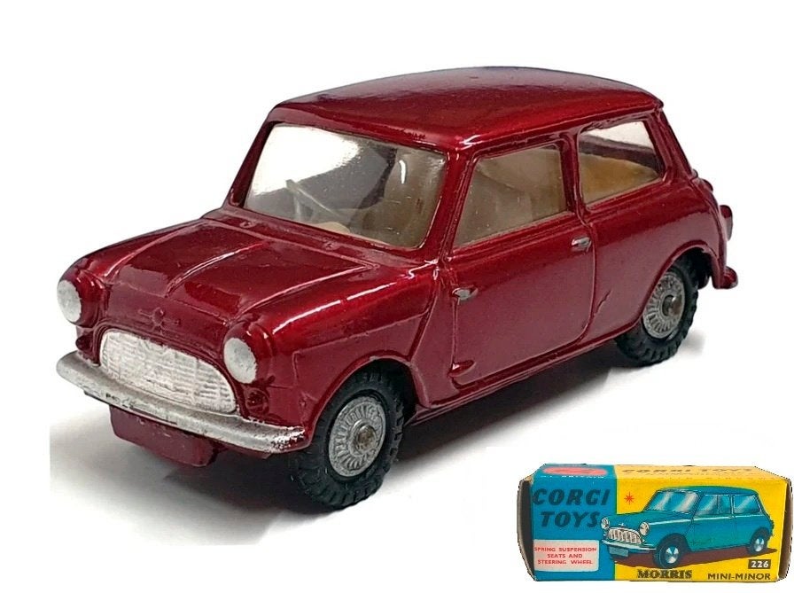 Mini Minor bordeaux met doos Corgi # 226., Ophalen of Verzenden, Zo goed als nieuw, Auto, Corgi