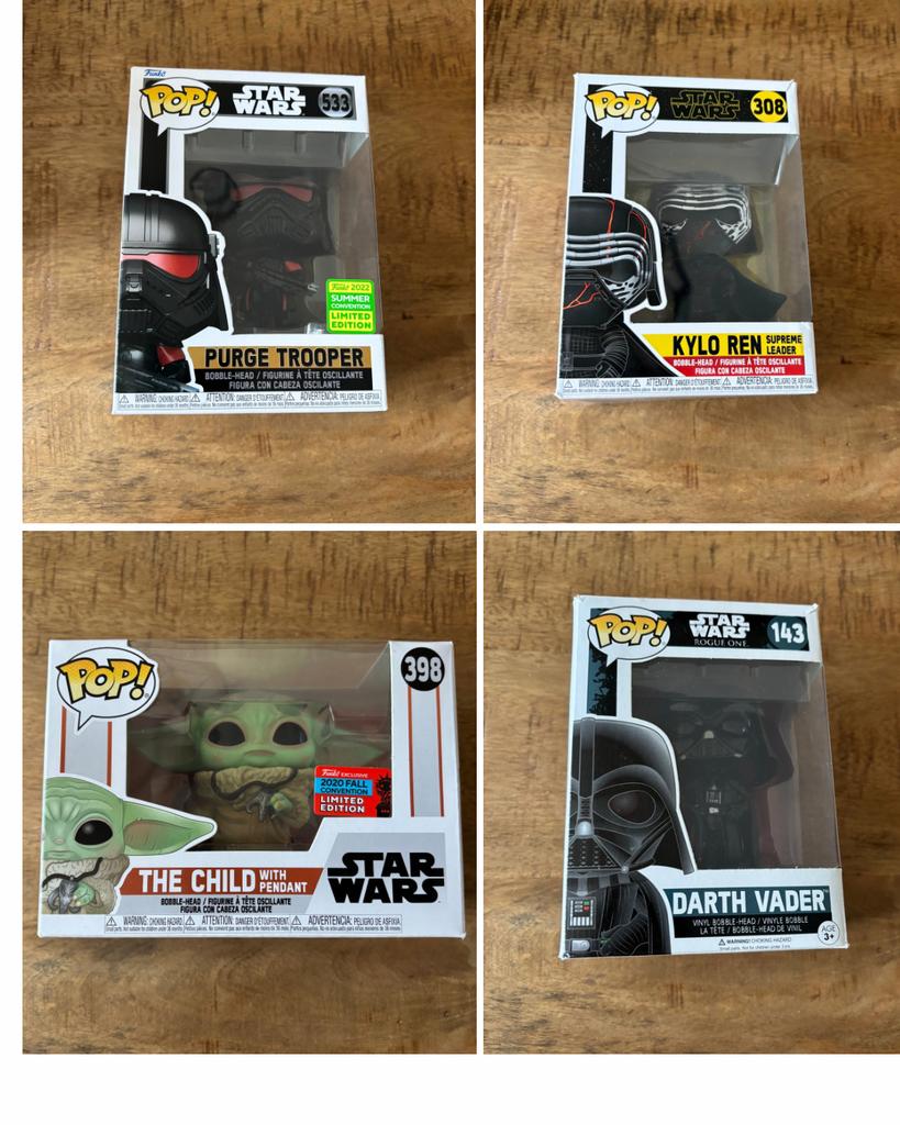 Funko pops star wars 4x, Ophalen of Verzenden, Zo goed als nieuw, Actiefiguurtje