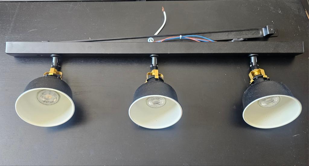 IKEA RANARP hanglamp met 3 lampen, Huis en Inrichting, Ophalen, Metaal of Aluminium, Zo goed als nieuw, Led