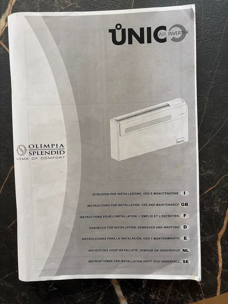 Olimpia Splendid Unico Air Inverter - Zonder buitenunit, Witgoed en Apparatuur, Airco's, Gebruikt, Wandairco, 3 snelheden of meer