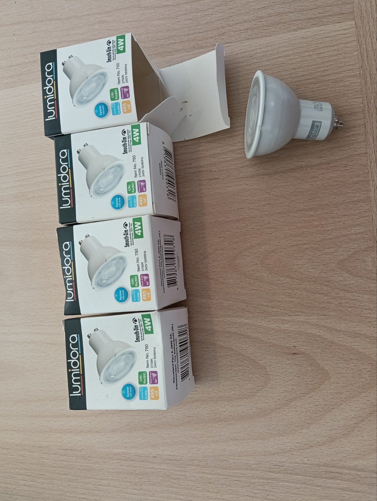 Lumidora GU10 LED Spots 4W - Set van 4, Ophalen of Verzenden, Nieuw