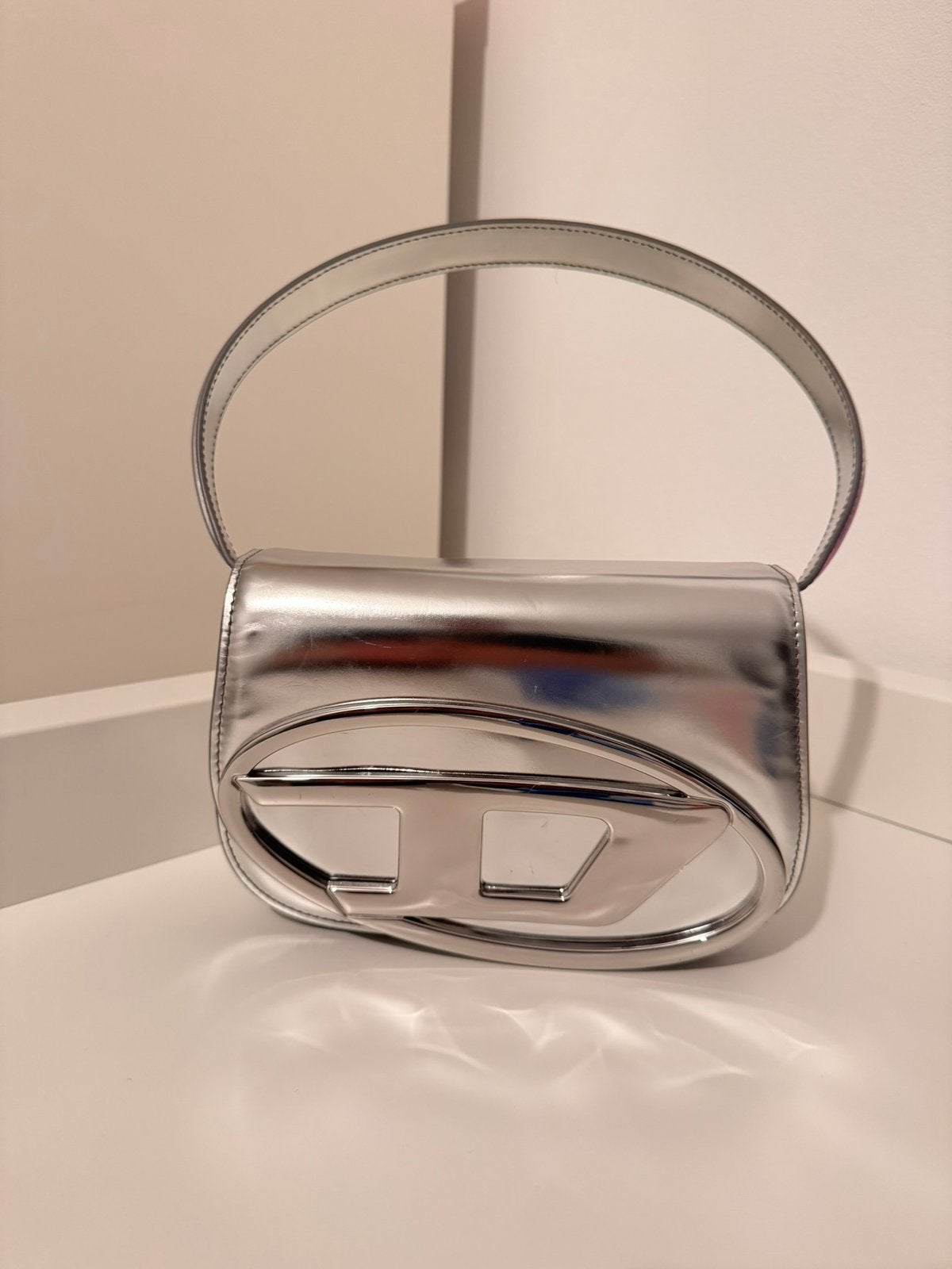 Diesel Bag Dames 1DR Zilver, Ophalen of Verzenden, Zo goed als nieuw, Handtas