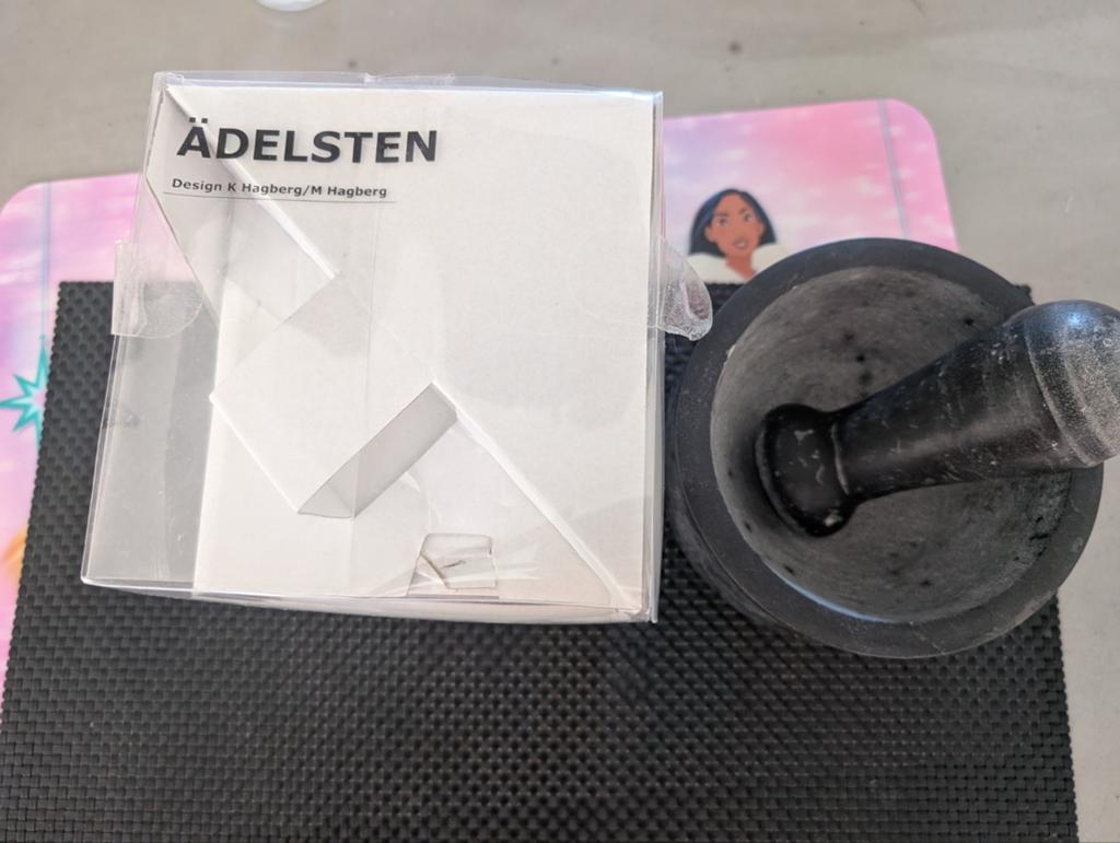 IKEA ÄDELSTEN Vijzel en stamper - Zwart graniet, Overige typen, IKEA, Ophalen of Verzenden, Zo goed als nieuw