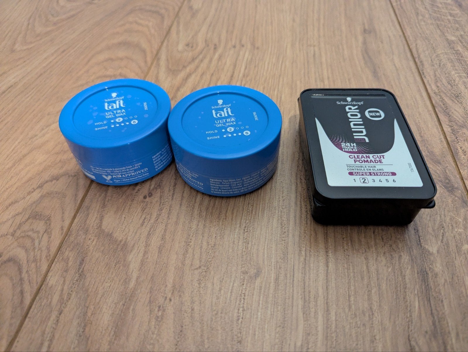 Schwarzkopf Junior Pomade en Taft Ultra Gel Wax (3 stuks), Ophalen of Verzenden, Nieuw, Gel, Wax, Haarlak of Mousse