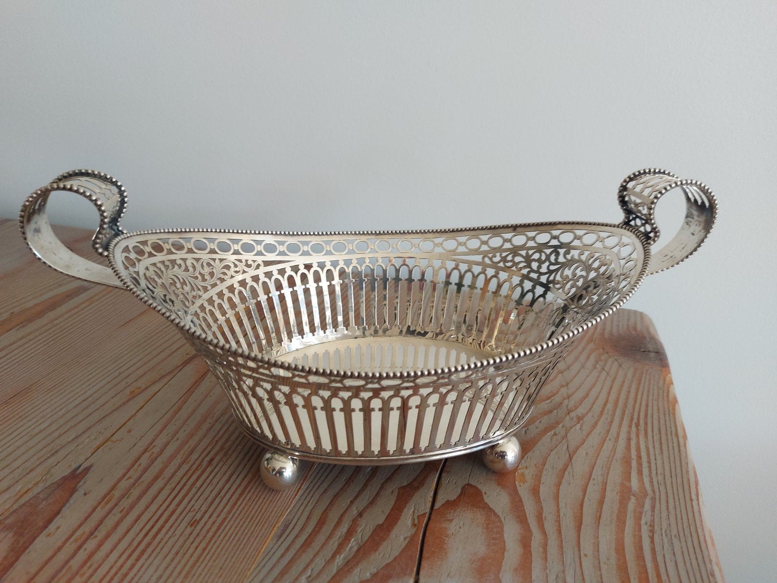 Antiek zilveren broodmand, Antiek en Kunst, Antiek | Goud en Zilver, Verzenden