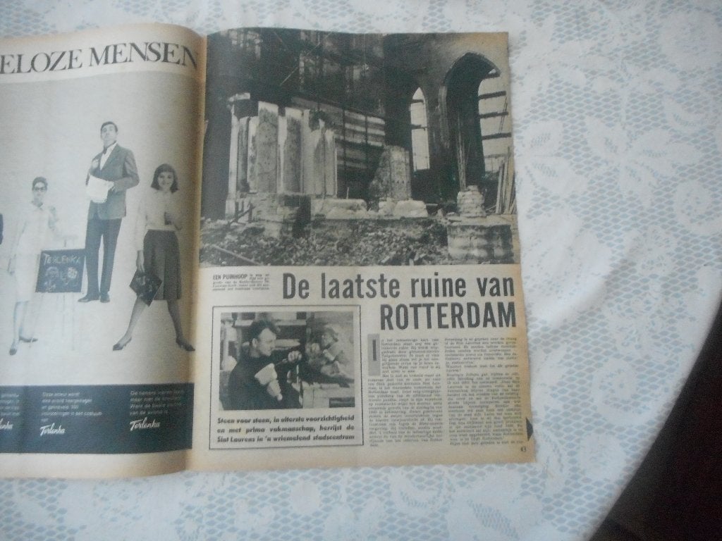 Rotterdam. St. Laurenskerk. Laatste ruïne. 1962., Ophalen of Verzenden, 1960 tot 1980, Nederland, Knipsel(s)
