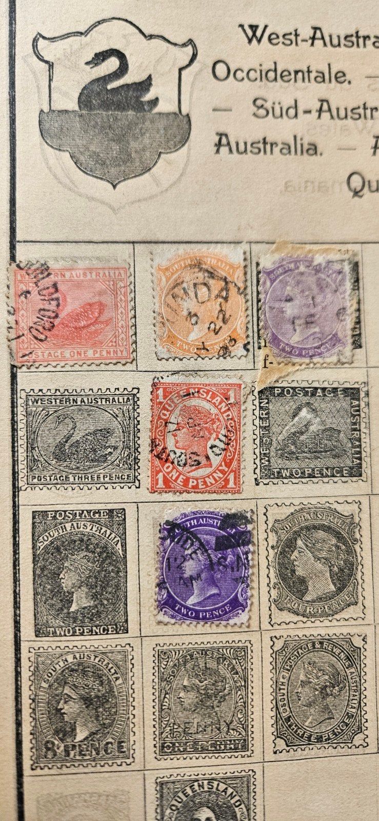 Postzegels klassiek Australië en Nieuw Zeeland, Verzenden, Gestempeld