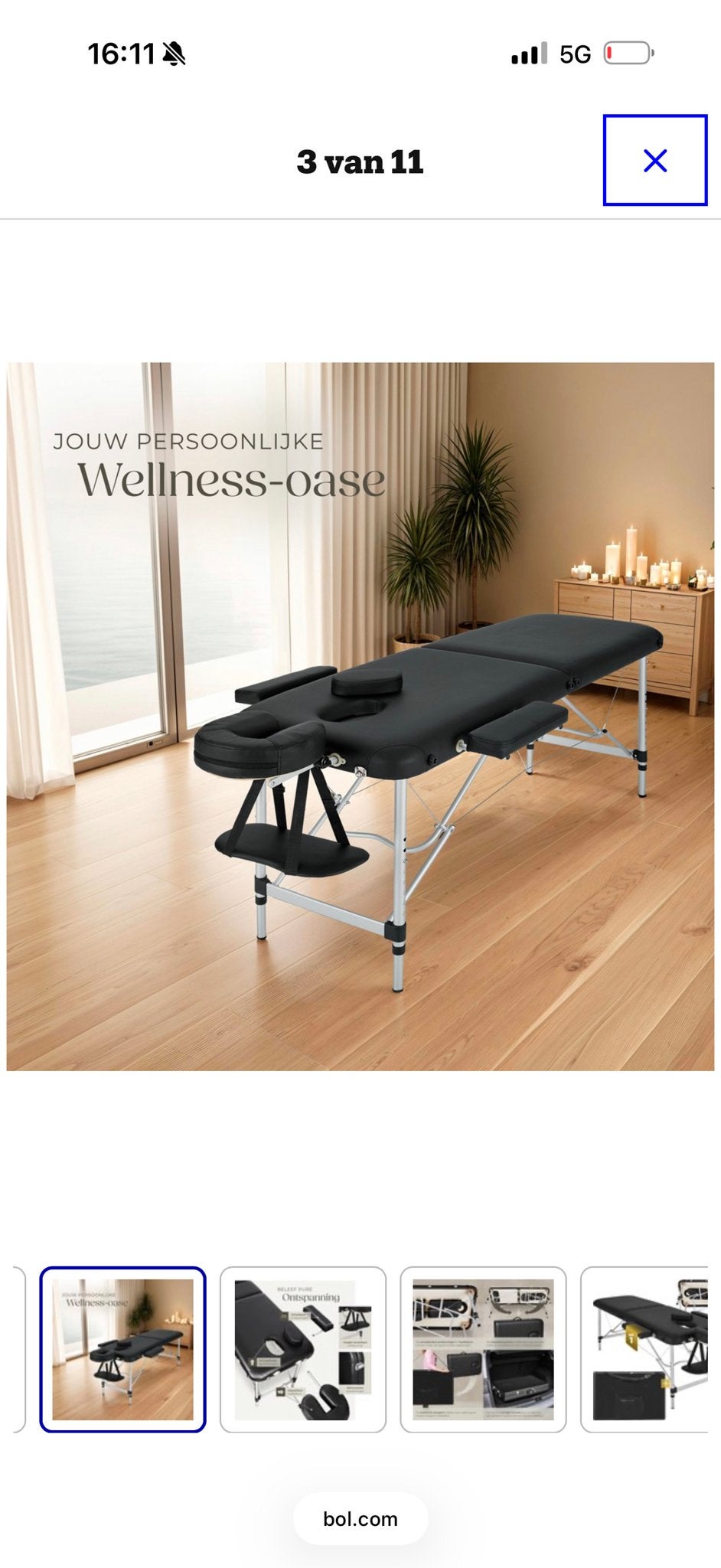 Draagbare Massagetafel - Opvouwbaar & Verstelbaar, Sport en Fitness, Ophalen, Nieuw, Massagetafel