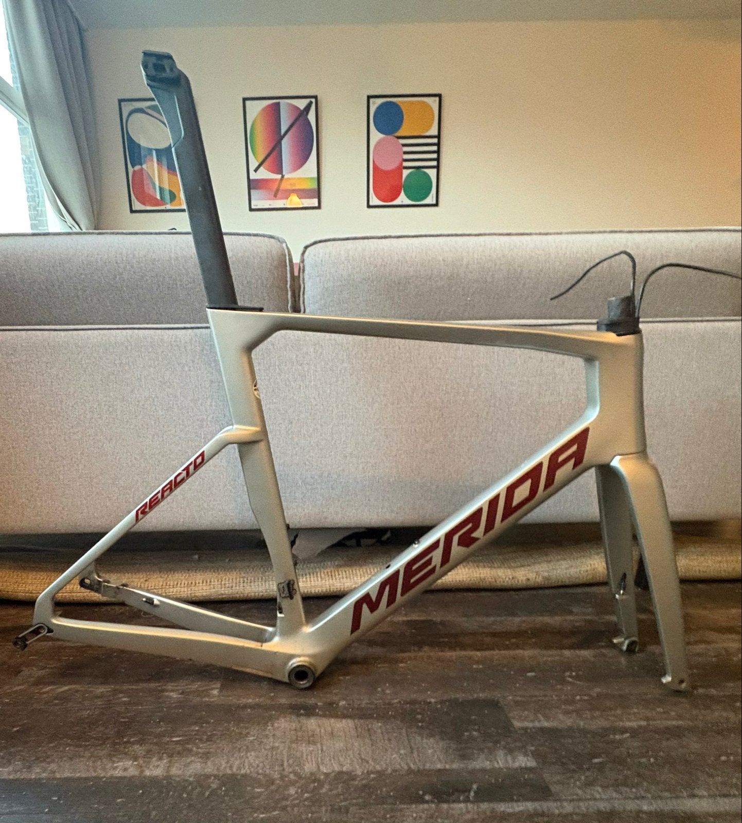 BESCHADIGD Merida Reacto frameset XL (58), Fietsen en Brommers, Frame, Gebruikt, Ophalen of Verzenden, Racefiets