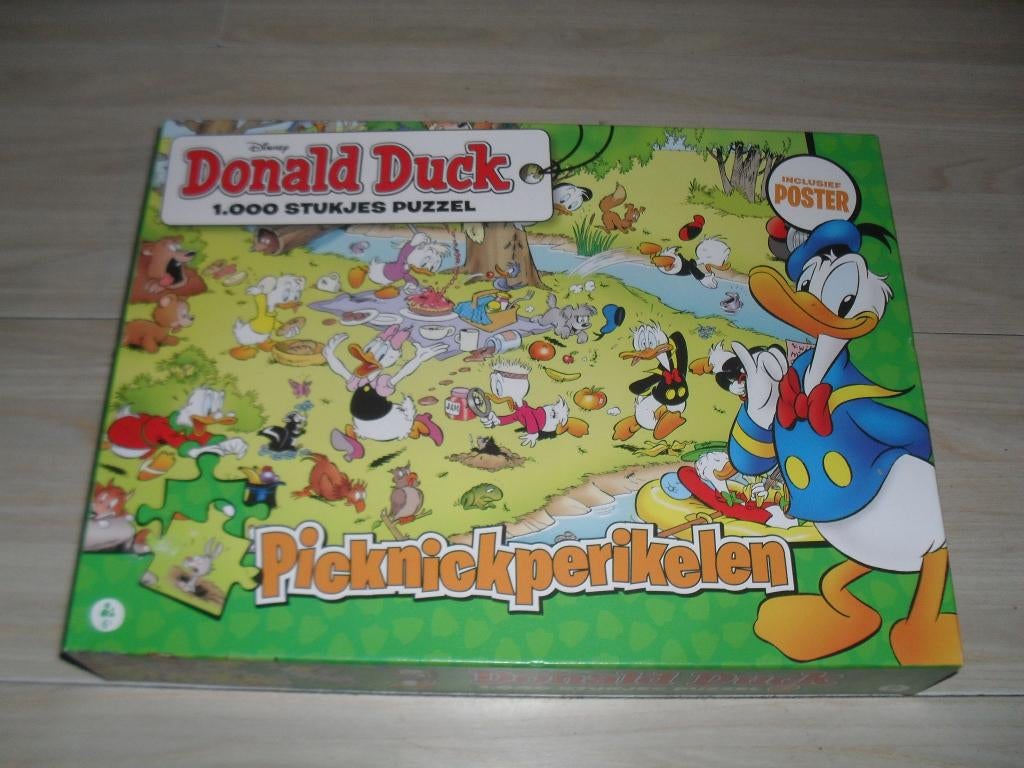 Donald Duck puzzle 1000 stukjes Picknickperikelen, Ophalen, 500 t/m 1500 stukjes, Zo goed als nieuw, Legpuzzel