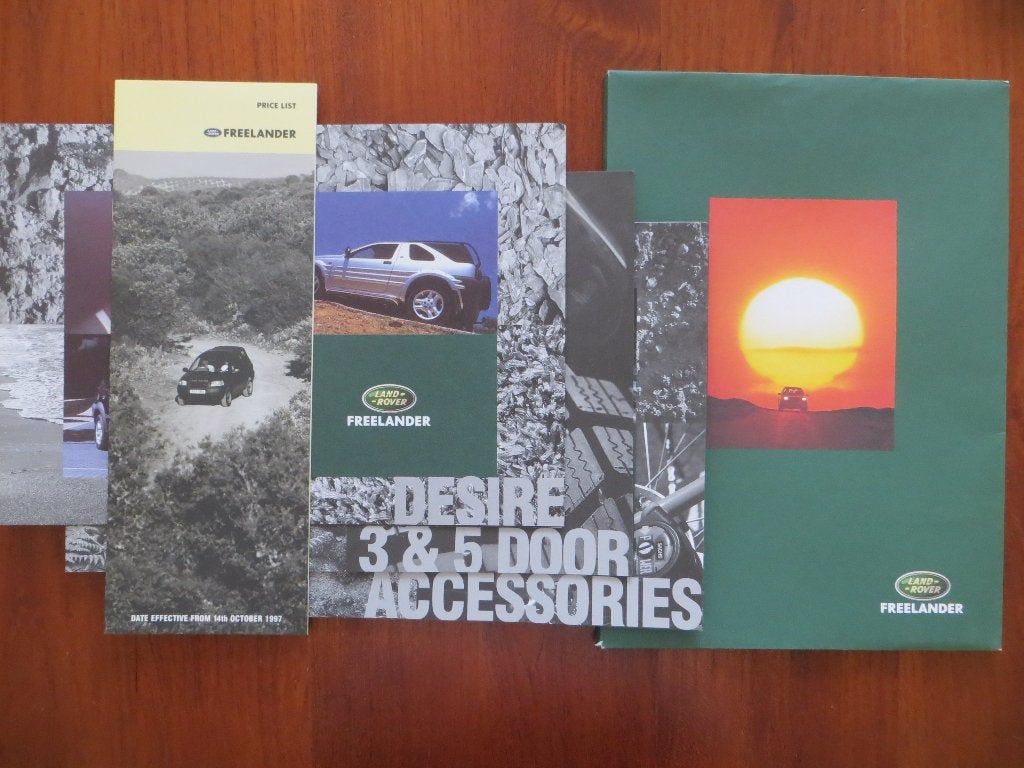 Land Rover Freelander (1997) Map met 4 folders en prijslijst, Ophalen of Verzenden, Nieuw, Overige merken