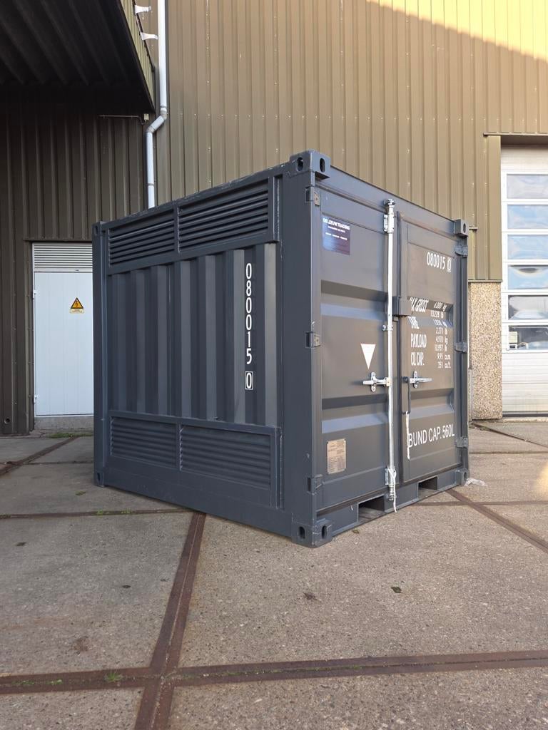 Milieucontainer lekbakcontainer nieuw blauw en antraciet, Ophalen of Verzenden, Nieuw, Metaal, Containerberging