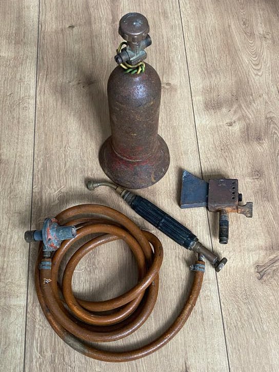 Soldeerbrander / Loodgietersgasfles met zinkbrander, Ophalen, Gebruikt, Overige typen, Overige merken
