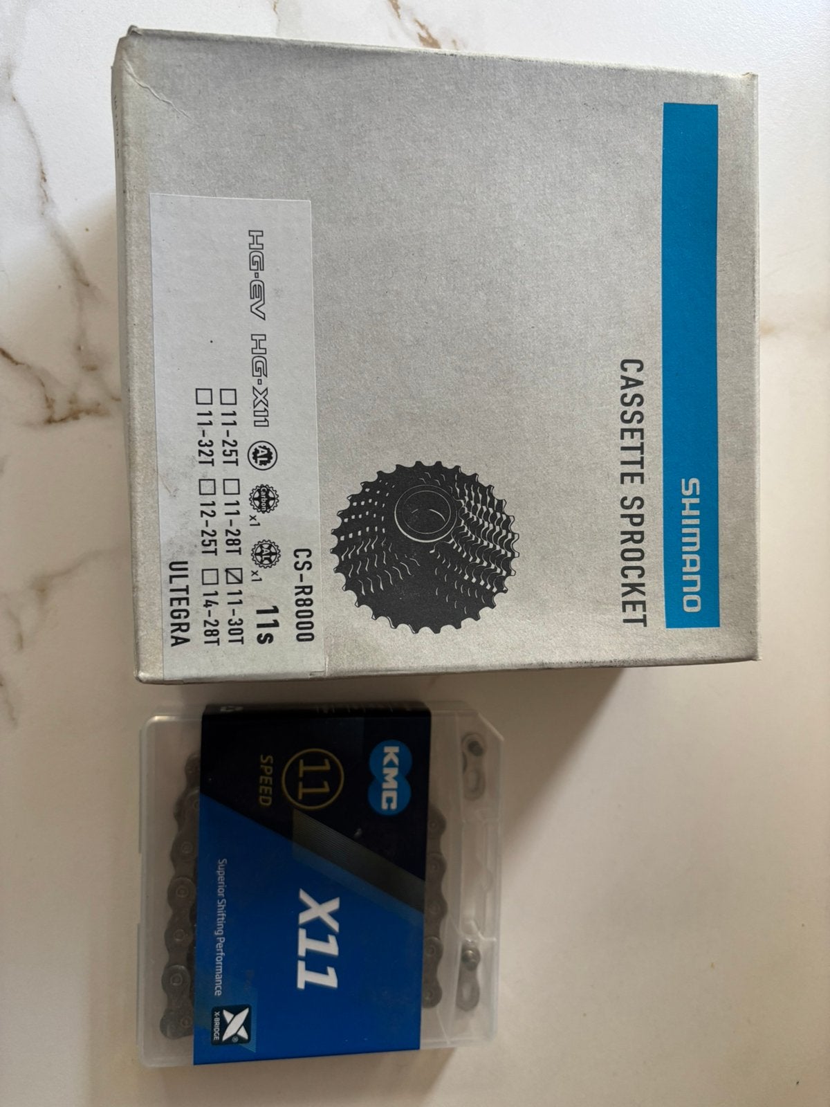NIEUW Shimano CS R8000 Ultegra cassette (11-30) + KMC kettin, Ophalen, Racefiets