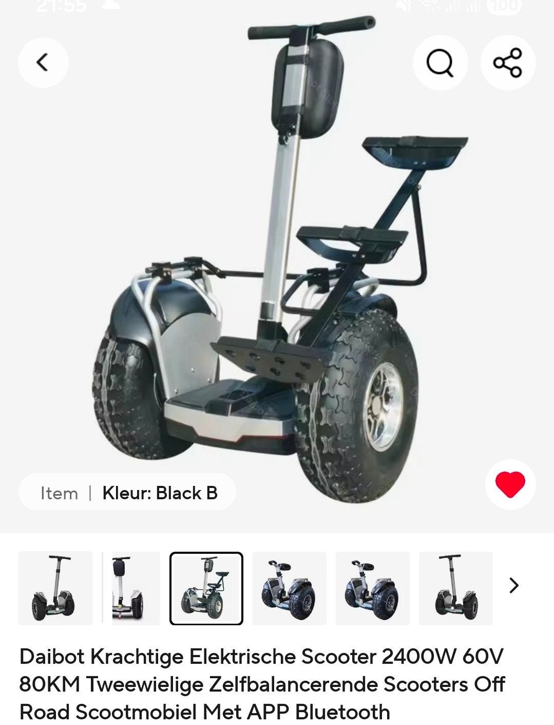 Daibot Elektrische Scooter 2400W 60V 80KM Off Road, Ophalen of Verzenden, Nieuw, Elektrische step (E-scooter), Daibot