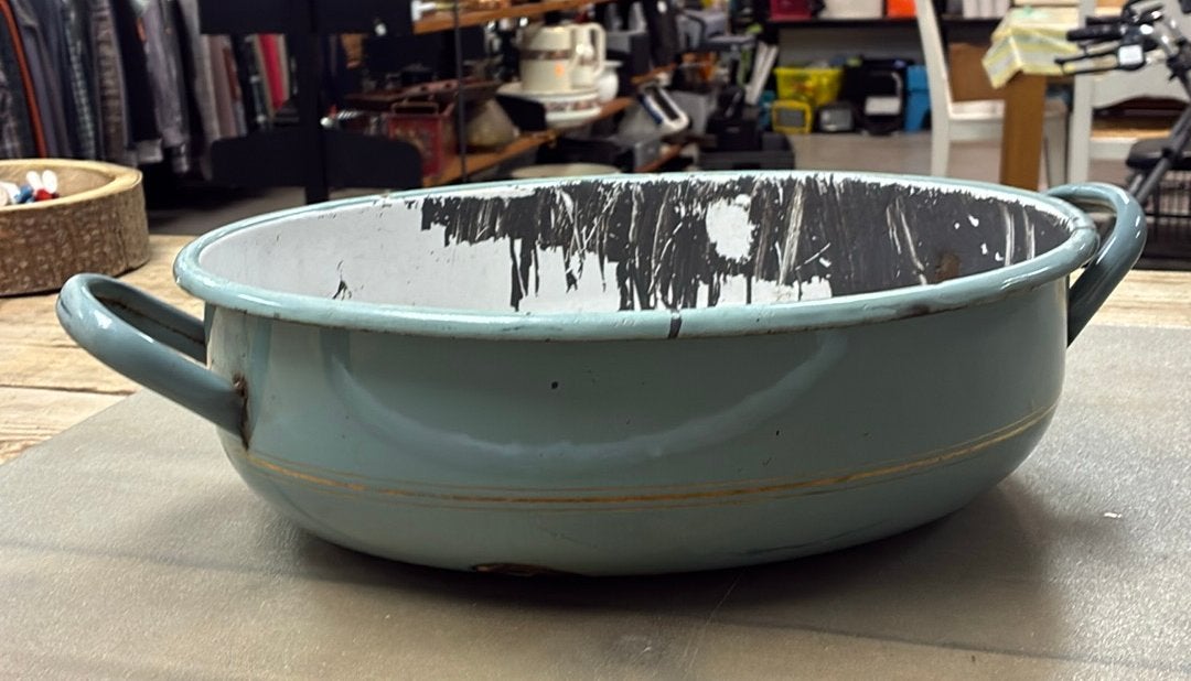 Grijs groen emaille wasteil, Antiek en Kunst, Ophalen of Verzenden
