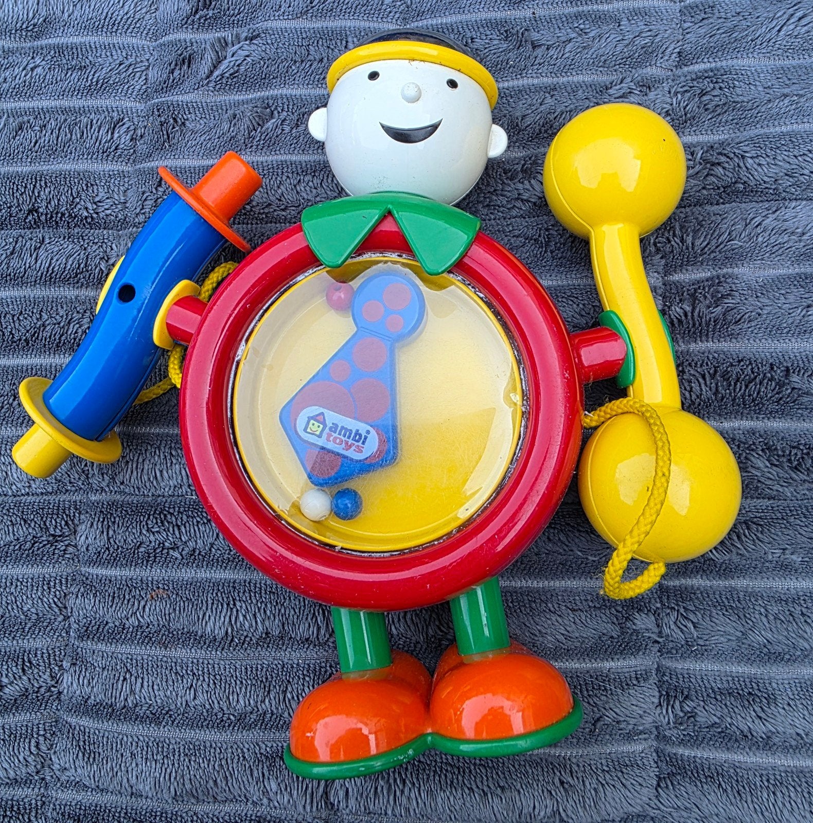 Vintage ambi Toys one man band, Kinderen en Baby's, Speelgoed | Babyspeelgoed, Ophalen of Verzenden, Gebruikt, Rammelaar, Met geluid